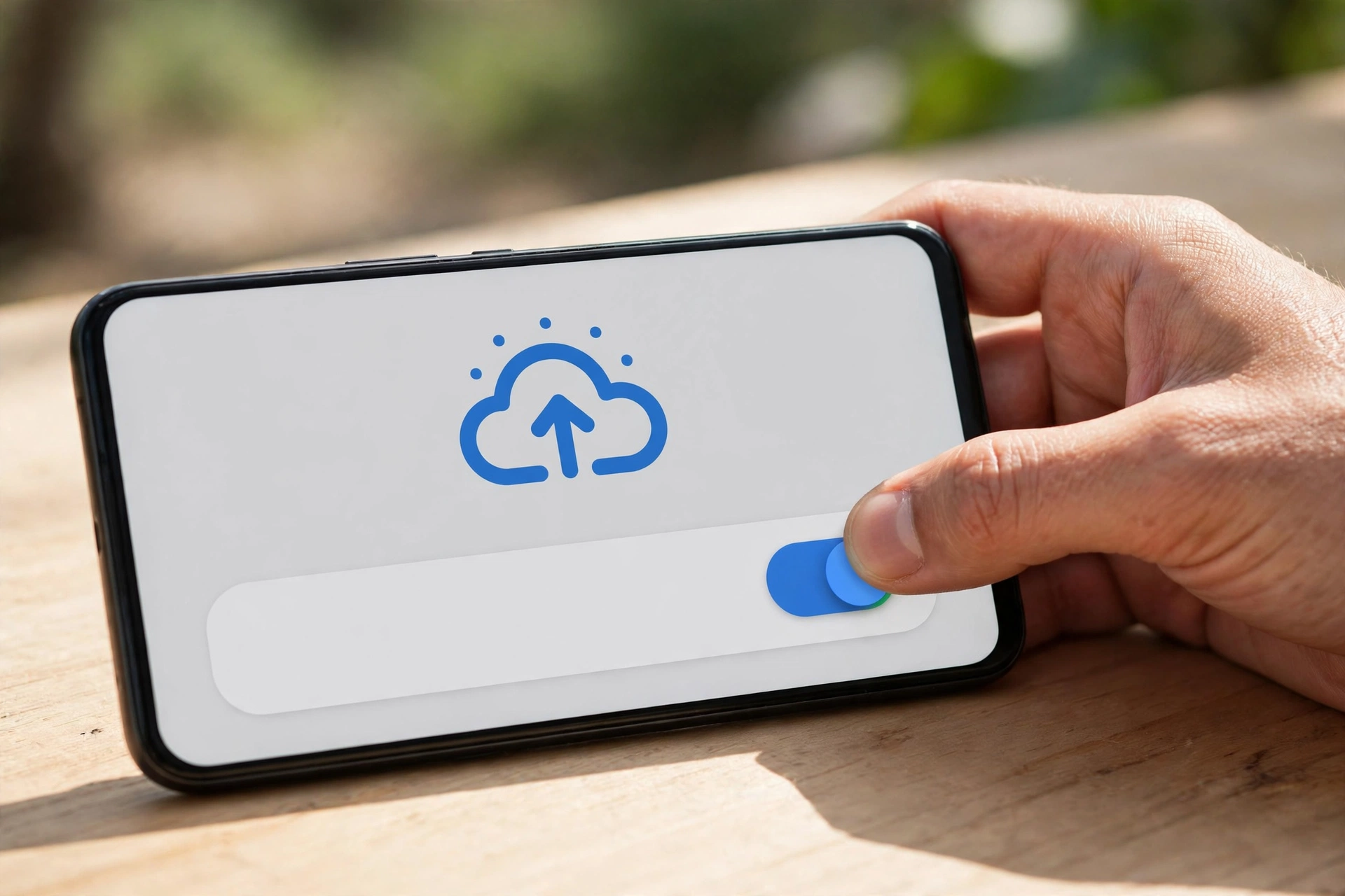 Backup automatico de fotos ativado nas configuracoes do Android