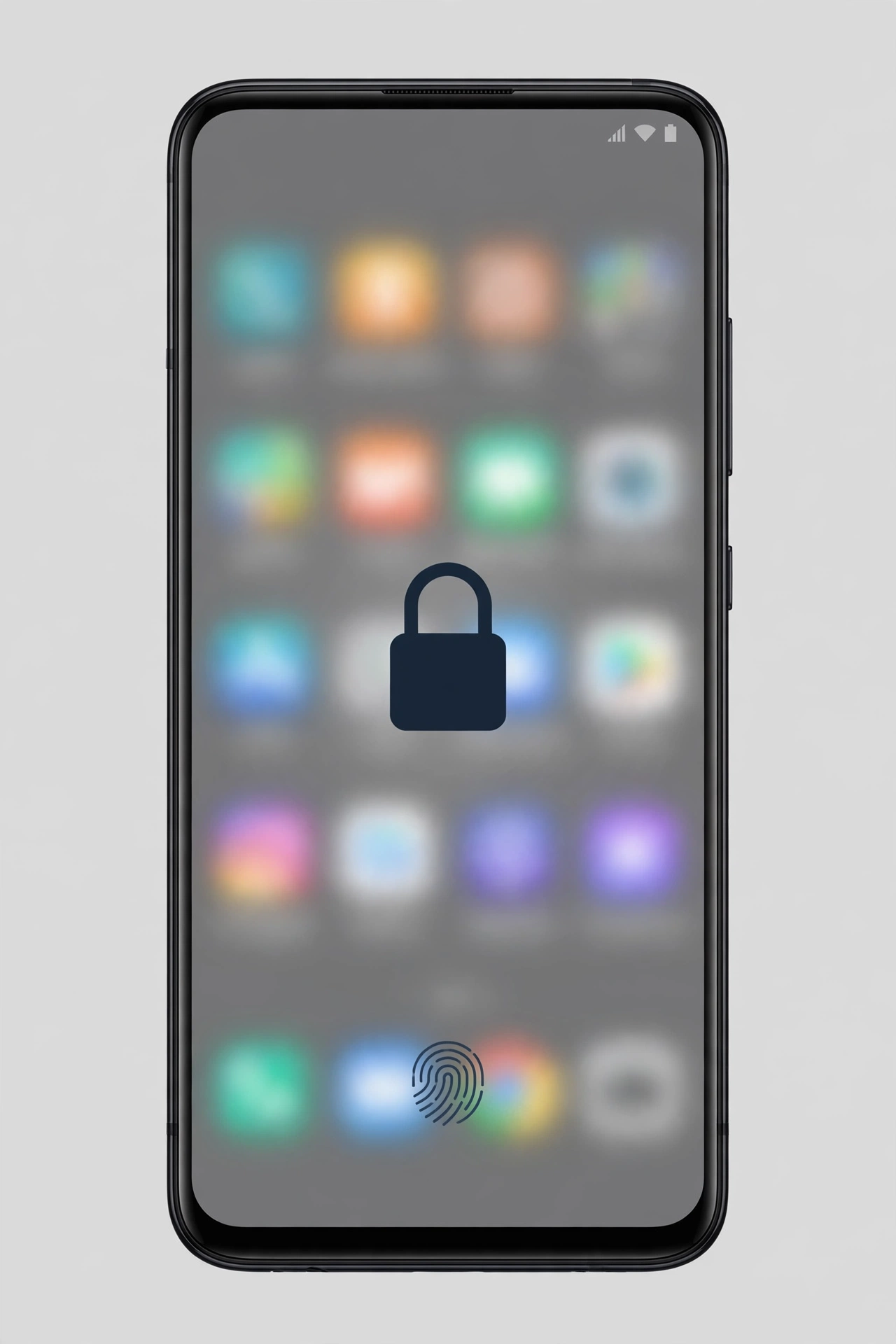 Celular Android mostrando espaco privado bloqueado com cadeado