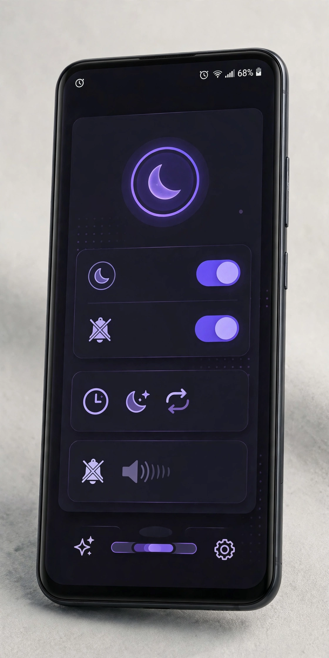 Celular Android mostrando tela de rotinas automaticas e modo nao perturbe
