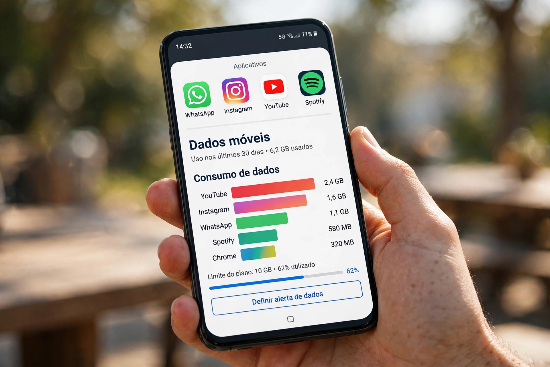 Ver consumo de dados por app no Android