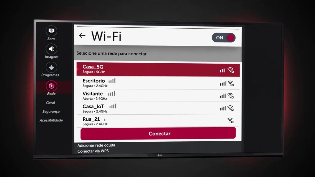 Conectando a Smart TV LG ao Wi-Fi