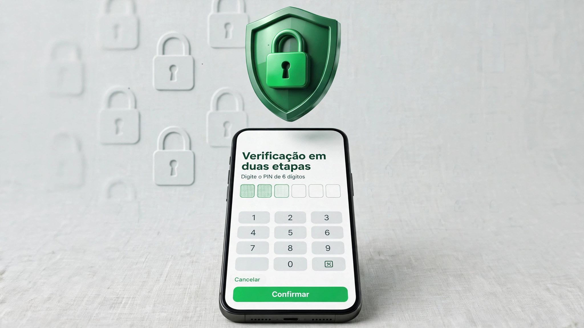 Verificação em duas etapas do WhatsApp com PIN de 6 dígitos