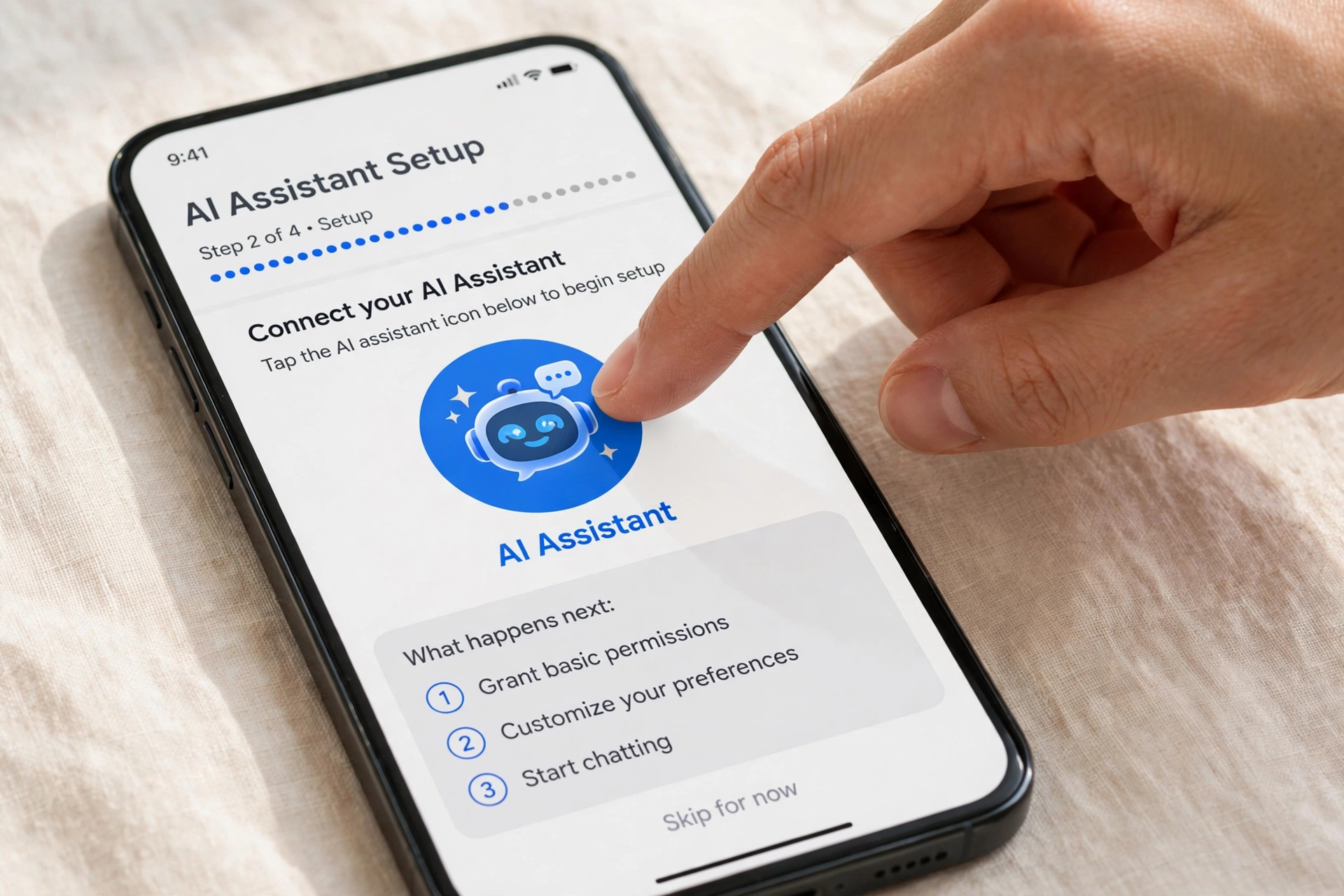 Como ativar a inteligencia artificial no WhatsApp tocando no circulo azul