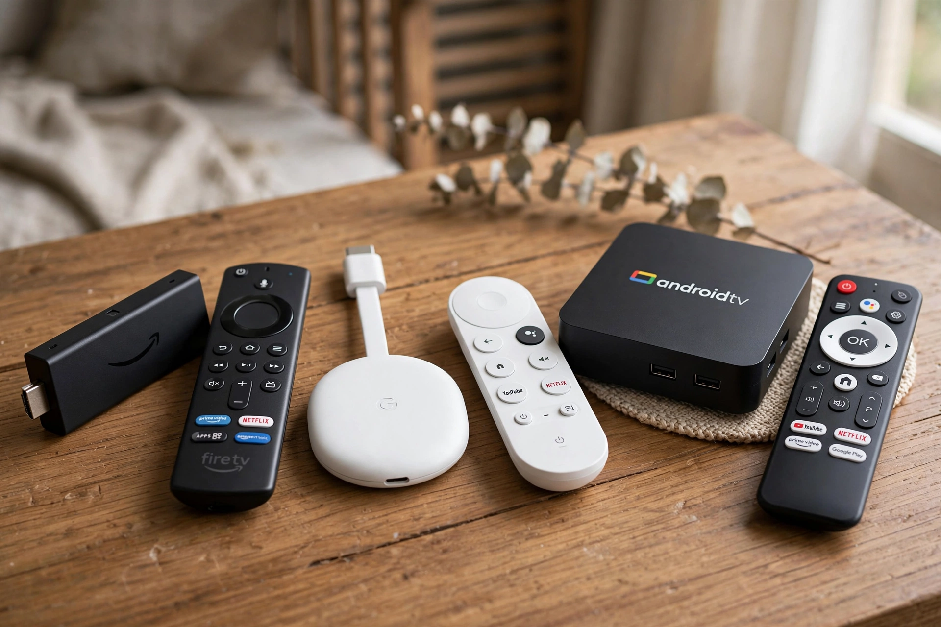 Fire TV Stick, Chromecast e TV Box Android comparados lado a lado