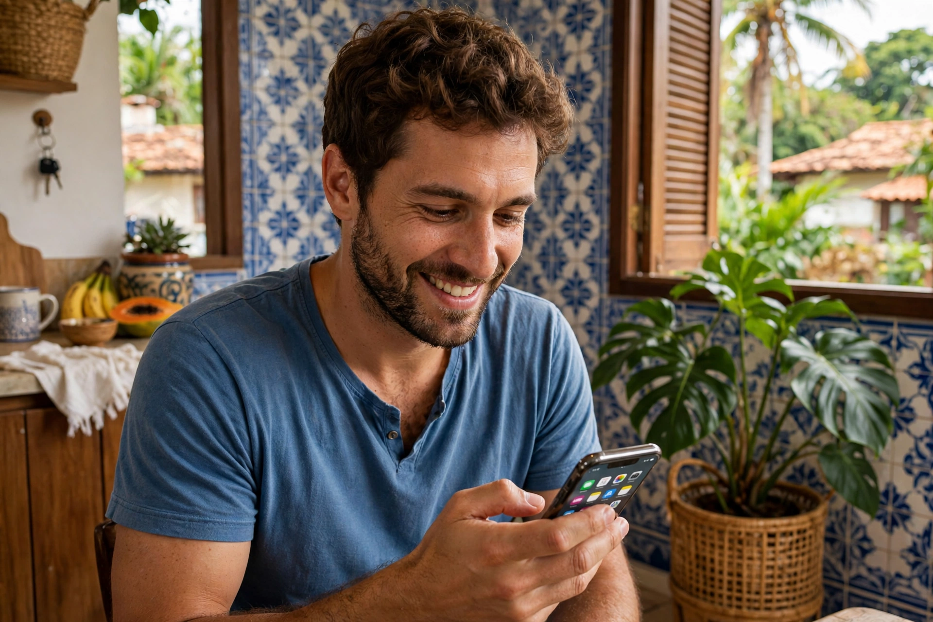 Pessoa resolvendo problema de celular lento em casa