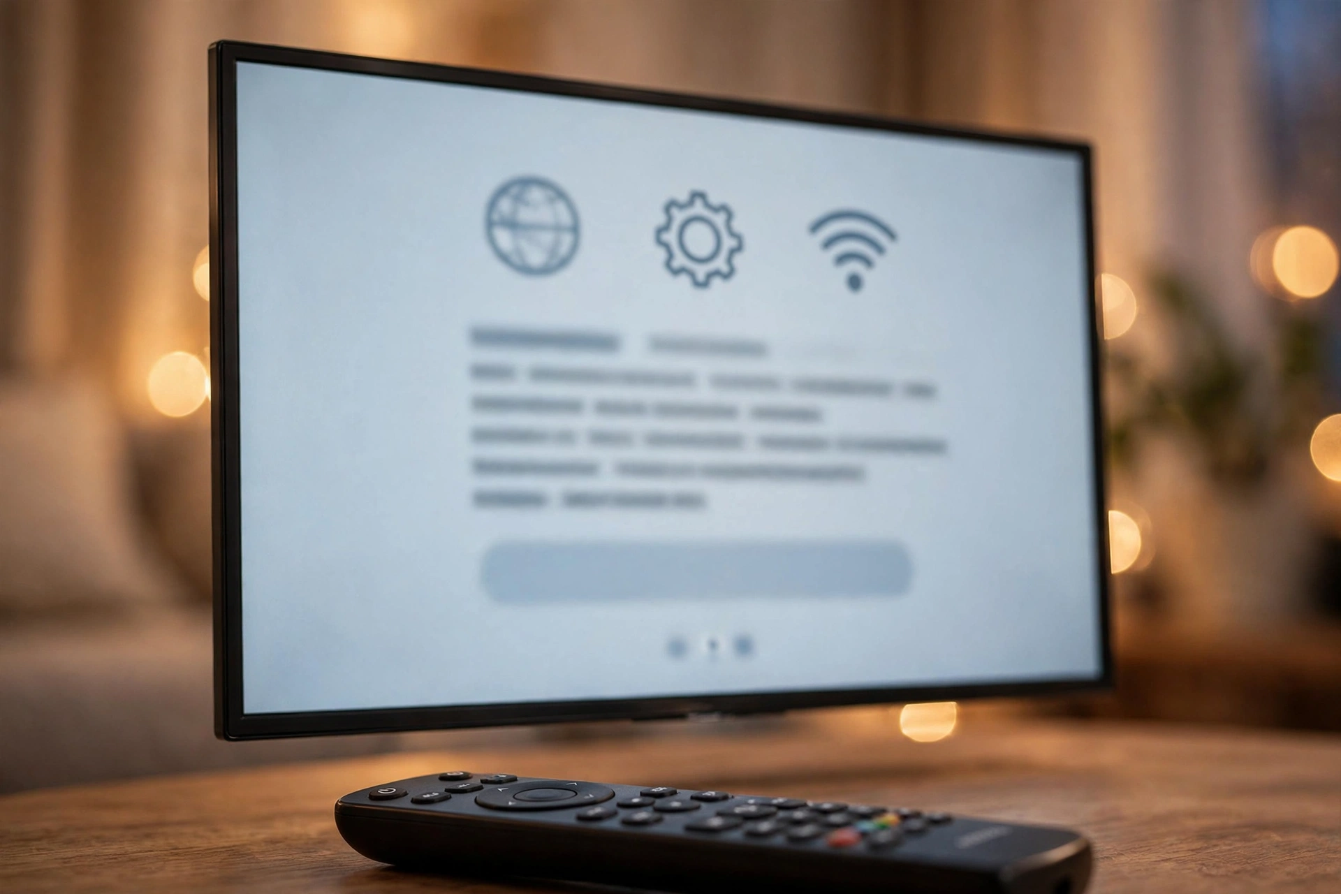 Tela de configuração inicial do sistema Tizen na Smart TV Samsung