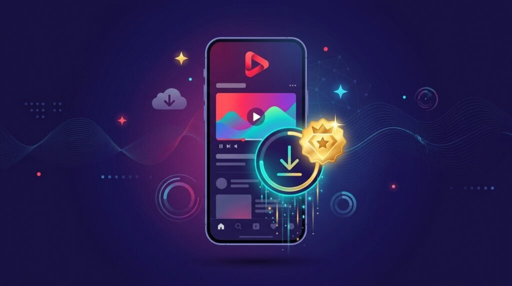 Smartphone baixando vídeo do YouTube